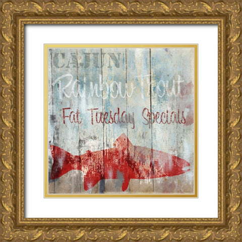 New Orleans Seafood III Gold Ornate Wood Framed Art Print with Double Matting by Sasha