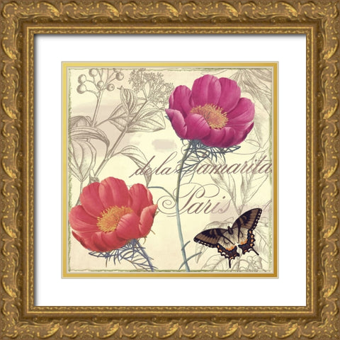 Petals of Paris I Gold Ornate Wood Framed Art Print with Double Matting by Sasha
