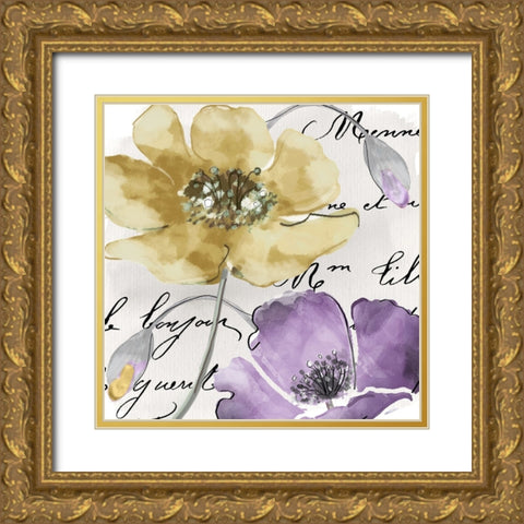 Fleurs de France II Gold Ornate Wood Framed Art Print with Double Matting by Sasha