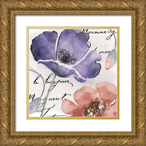 Fleurs de France III Gold Ornate Wood Framed Art Print with Double Matting by Sasha