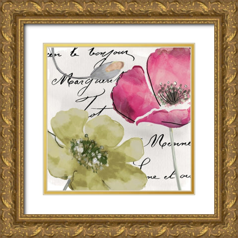 Fleurs de France IV Gold Ornate Wood Framed Art Print with Double Matting by Sasha