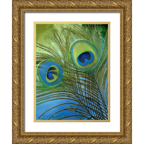 Peacock Candy I Gold Ornate Wood Framed Art Print with Double Matting by Sasha