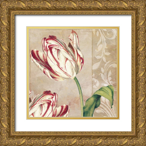 Peppermint Tulips I Gold Ornate Wood Framed Art Print with Double Matting by Sasha