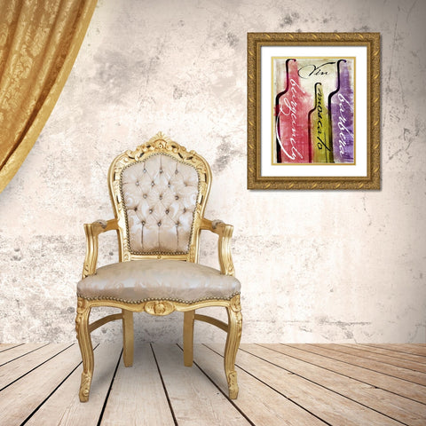 Wine Tasting II Gold Ornate Wood Framed Art Print with Double Matting by Sasha