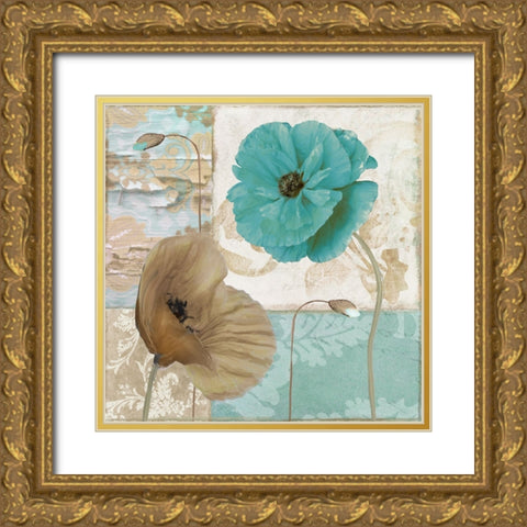 Beach Poppies IV Gold Ornate Wood Framed Art Print with Double Matting by Sasha