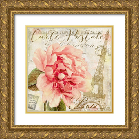 Bonjour One Gold Ornate Wood Framed Art Print with Double Matting by Sasha