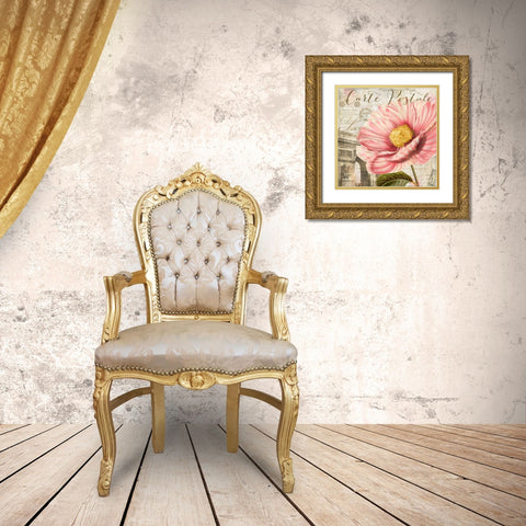 Bonjour Two Gold Ornate Wood Framed Art Print with Double Matting by Sasha