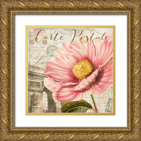 Bonjour Two Gold Ornate Wood Framed Art Print with Double Matting by Sasha