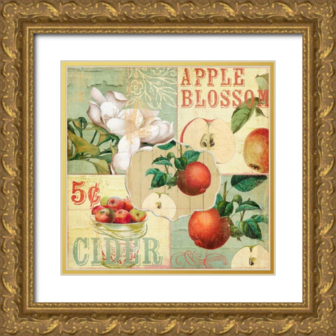Apple Blossoms I Gold Ornate Wood Framed Art Print with Double Matting by Sasha
