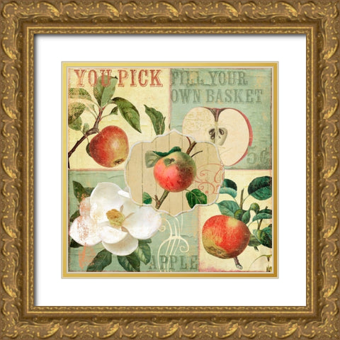 Apple Blossoms II Gold Ornate Wood Framed Art Print with Double Matting by Sasha