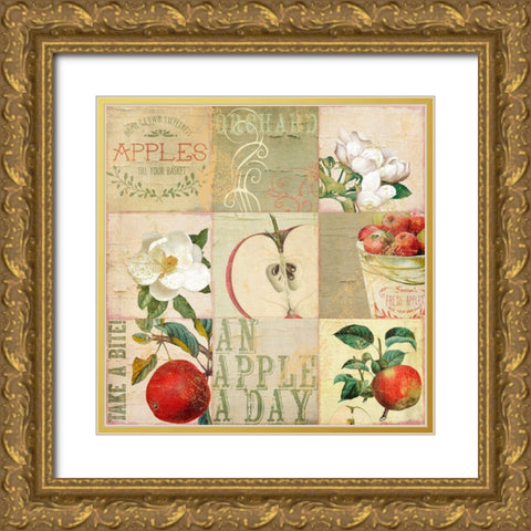Apple Blossoms III Gold Ornate Wood Framed Art Print with Double Matting by Sasha