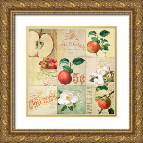Apple Blossoms IV Gold Ornate Wood Framed Art Print with Double Matting by Sasha