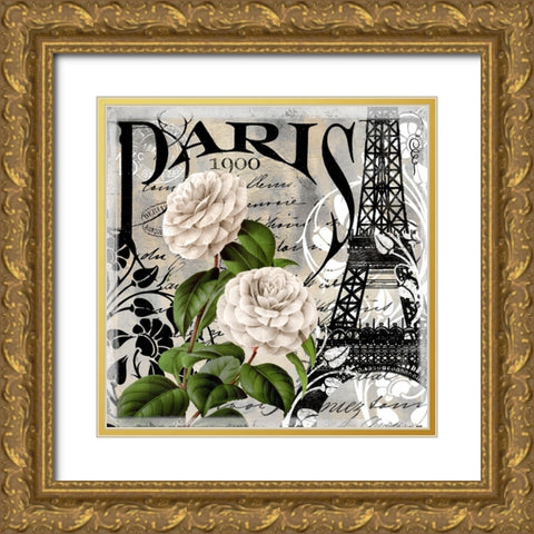 Paris Blanc II Gold Ornate Wood Framed Art Print with Double Matting by Sasha