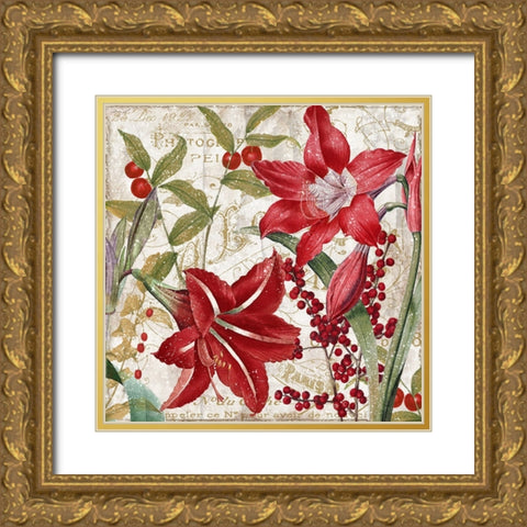 Christmas In Paris I Gold Ornate Wood Framed Art Print with Double Matting by Sasha