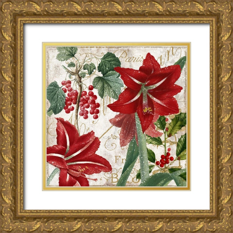 Christmas In Paris II Gold Ornate Wood Framed Art Print with Double Matting by Sasha