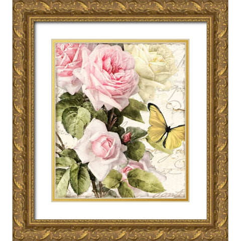 Flora Bella Gold Ornate Wood Framed Art Print with Double Matting by Sasha