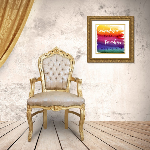 Somewhere Gold Ornate Wood Framed Art Print with Double Matting by Sasha