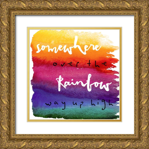 Somewhere Gold Ornate Wood Framed Art Print with Double Matting by Sasha