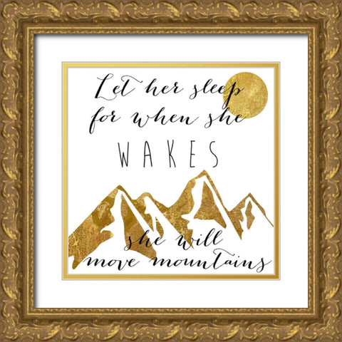 Mountains Gold Ornate Wood Framed Art Print with Double Matting by Sasha