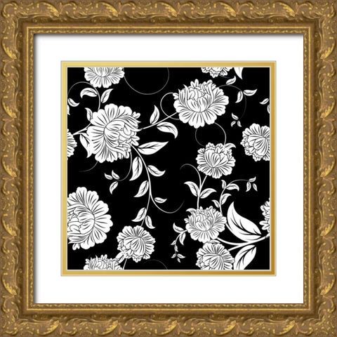 Ceil Jaune Pattern 2 Gold Ornate Wood Framed Art Print with Double Matting by Sasha