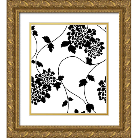 Ceil Jaune Pattern 3 Gold Ornate Wood Framed Art Print with Double Matting by Sasha