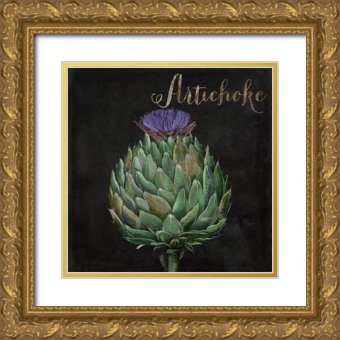 Medley_Artichoke Gold Ornate Wood Framed Art Print with Double Matting by Sasha