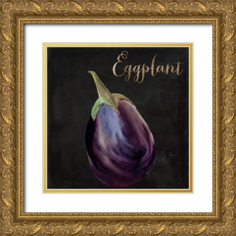 Medley_Eggplant Gold Ornate Wood Framed Art Print with Double Matting by Sasha