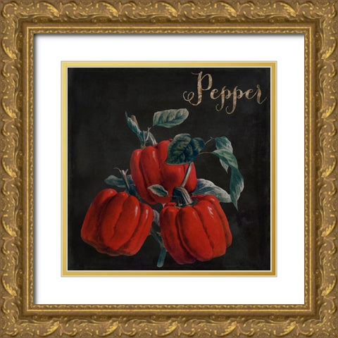 Medley_Pepper Gold Ornate Wood Framed Art Print with Double Matting by Sasha