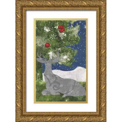 Under the Pines 12 Gold Ornate Wood Framed Art Print with Double Matting by Sasha