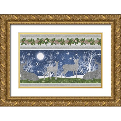Under the Pines 14 Gold Ornate Wood Framed Art Print with Double Matting by Sasha