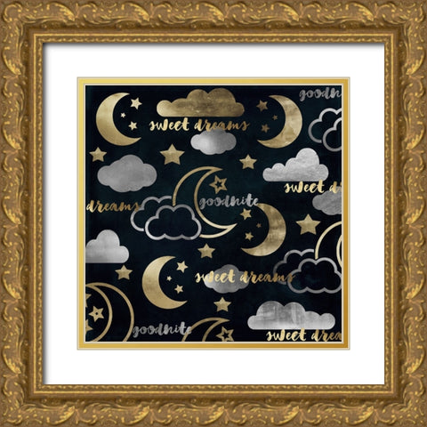 Sweet Dreams Gold Ornate Wood Framed Art Print with Double Matting by Sasha