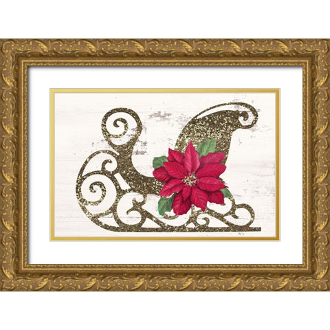 Sleigh Petals I Gold Ornate Wood Framed Art Print with Double Matting by Sasha
