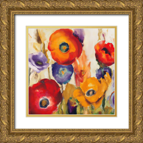 Poppy Palace II Gold Ornate Wood Framed Art Print with Double Matting by Sasha