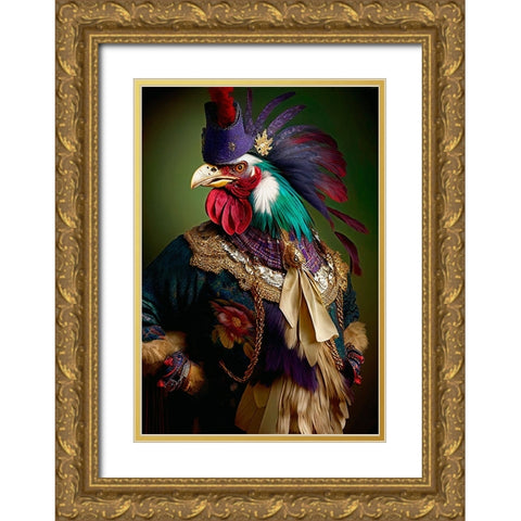 Coloratura VIII Gold Ornate Wood Framed Art Print with Double Matting by Sasha