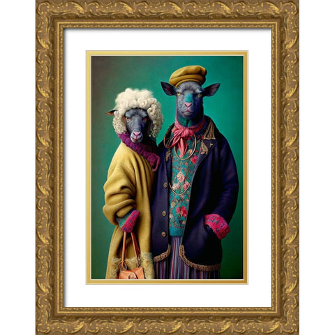 Coloratura IX Gold Ornate Wood Framed Art Print with Double Matting by Sasha