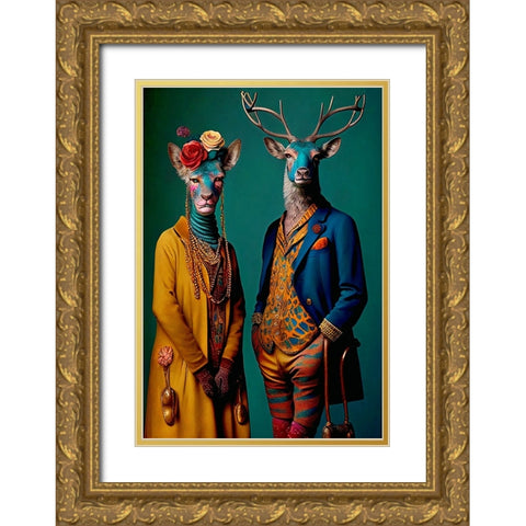 Coloratura XI Gold Ornate Wood Framed Art Print with Double Matting by Sasha