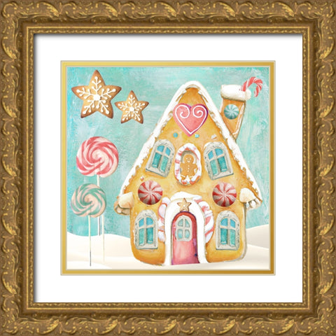 Gingerbread Land V Gold Ornate Wood Framed Art Print with Double Matting by Sasha