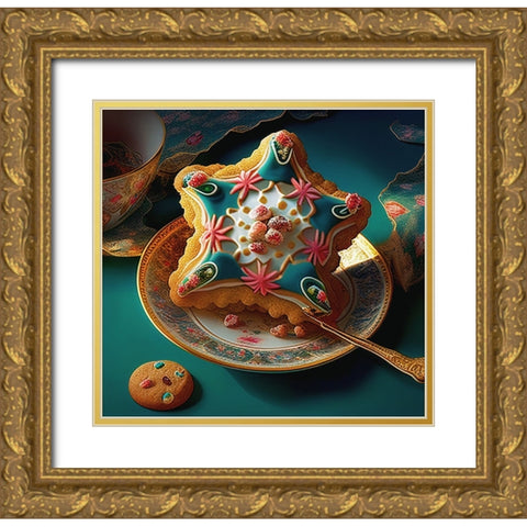 Delphines Bakery X Gold Ornate Wood Framed Art Print with Double Matting by Sasha