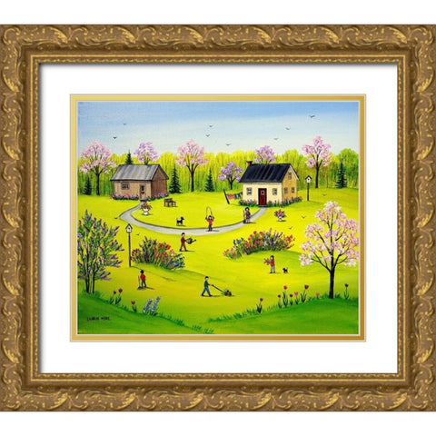 Beautiful Day Gold Ornate Wood Framed Art Print with Double Matting by Mark, Sharon