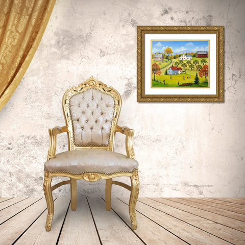 By the Apple Orchard Gold Ornate Wood Framed Art Print with Double Matting by Mark, Sharon