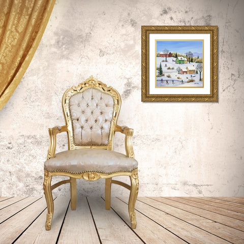 Having a Good Time Gold Ornate Wood Framed Art Print with Double Matting by Mark, Sharon