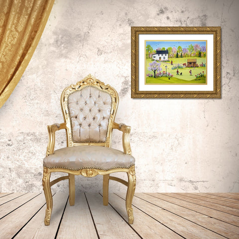In the Garden Gold Ornate Wood Framed Art Print with Double Matting by Mark, Sharon