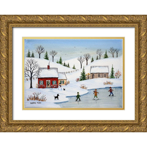 Nice Time Gold Ornate Wood Framed Art Print with Double Matting by Mark, Sharon