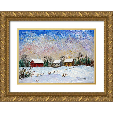 Warm Glow Gold Ornate Wood Framed Art Print with Double Matting by Mark, Sharon