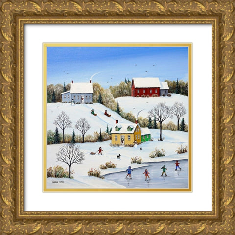 We Love to Play Gold Ornate Wood Framed Art Print with Double Matting by Mark, Sharon