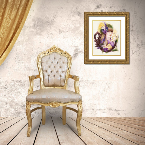 Lavender Honey - Tea Series Gold Ornate Wood Framed Art Print with Double Matting by Sheena Pike Art