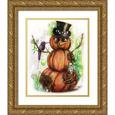 Jack O Man Gold Ornate Wood Framed Art Print with Double Matting by Sheena Pike Art