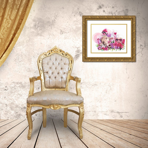 Dreaming of a Sweet Valentine Gold Ornate Wood Framed Art Print with Double Matting by Sheena Pike Art