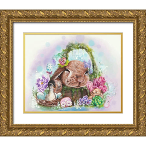 Dreaming of Spring Gold Ornate Wood Framed Art Print with Double Matting by Sheena Pike Art