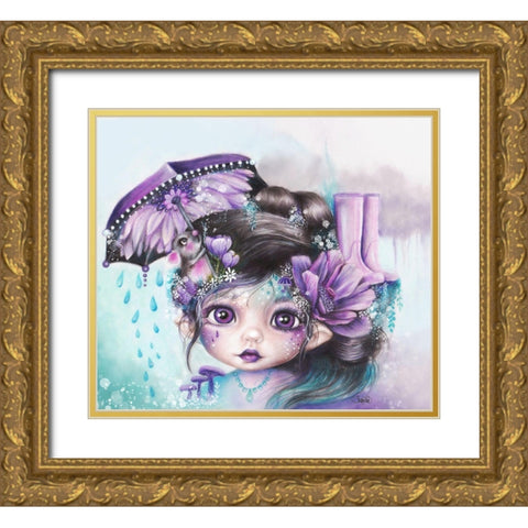 Gloomy Gertrude - MunchkinZ Elf Gold Ornate Wood Framed Art Print with Double Matting by Sheena Pike Art